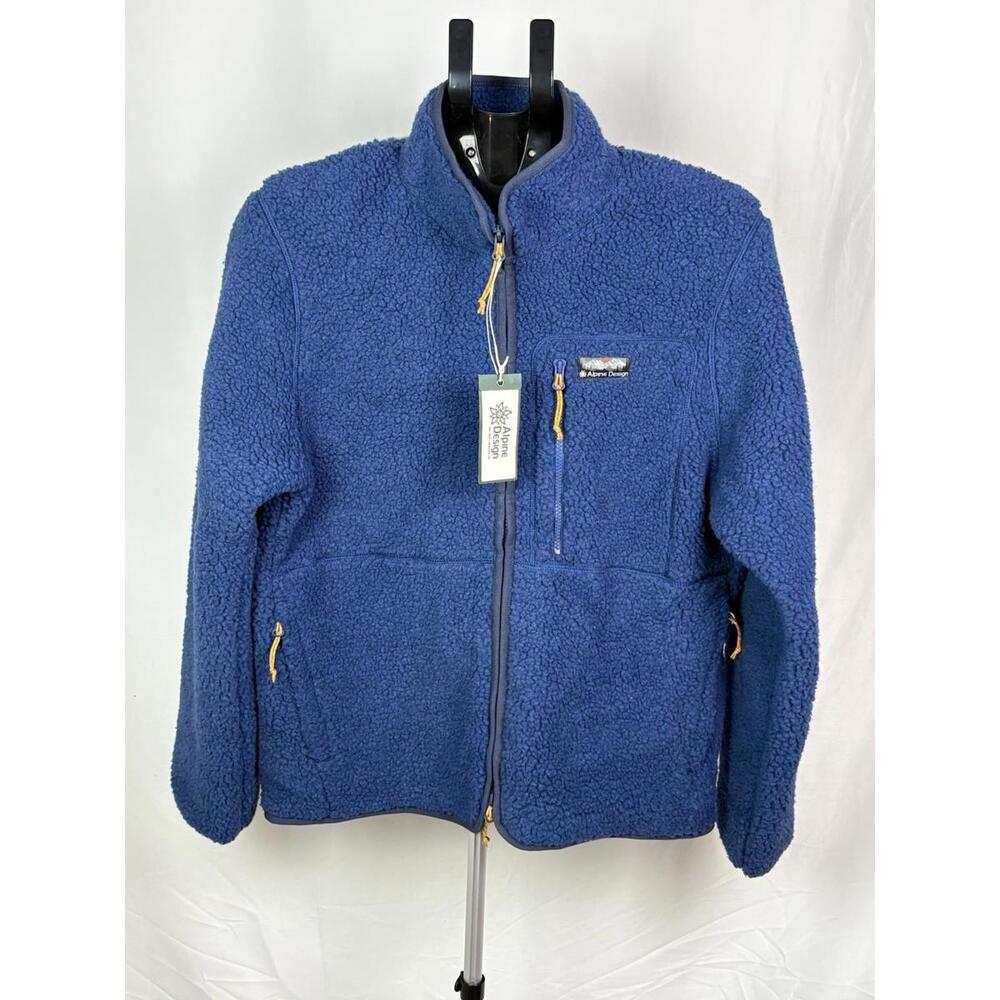Alpine Design Men’s Sherpa Full Zip Fleece Size S Blue Free Shipping (Item 143)
